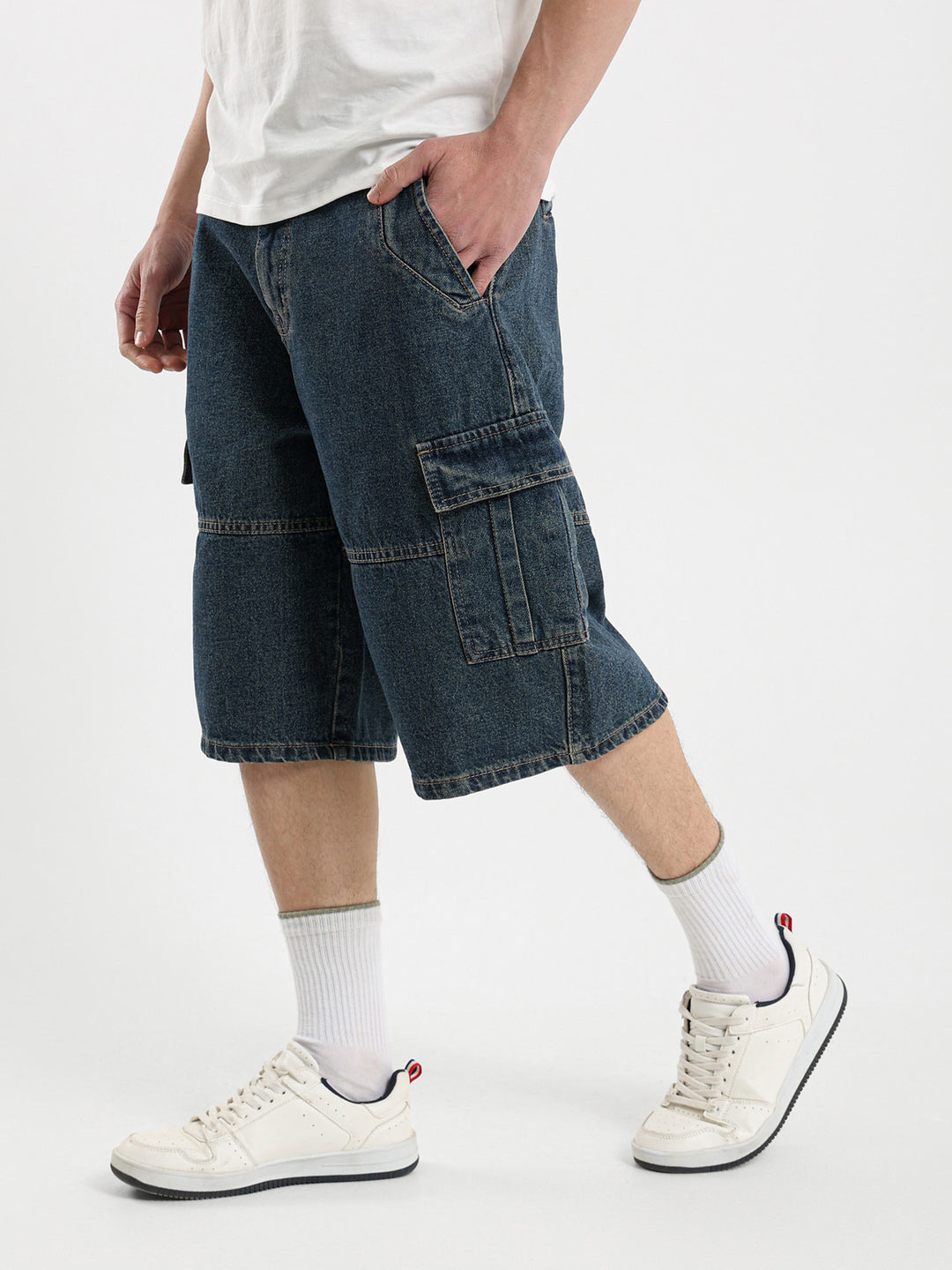 Denim Cargo Shorts