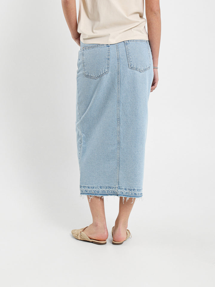 Denim Skirt With Front Slit