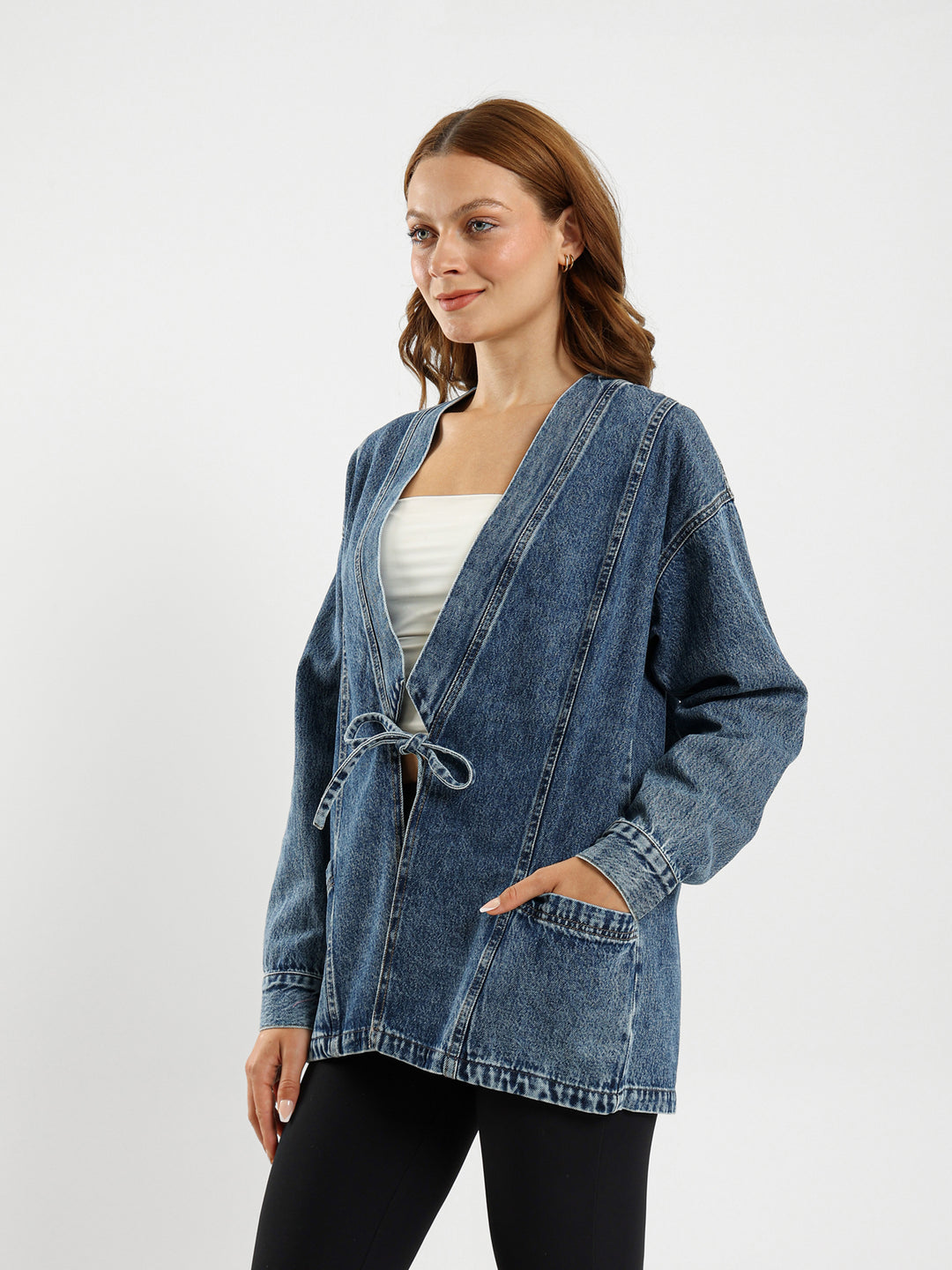 Front Tie Denim Jacket
