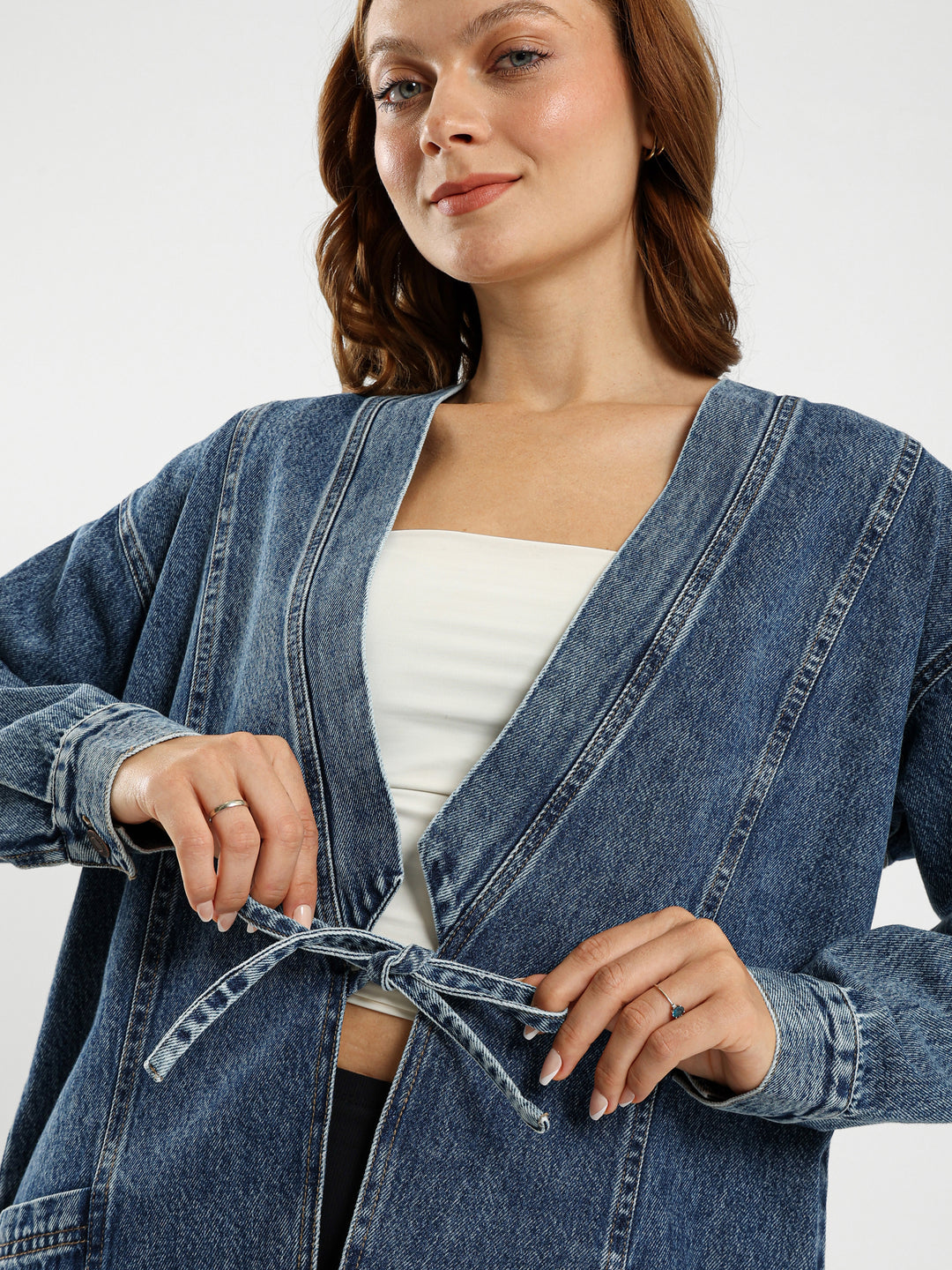 Front Tie Denim Jacket