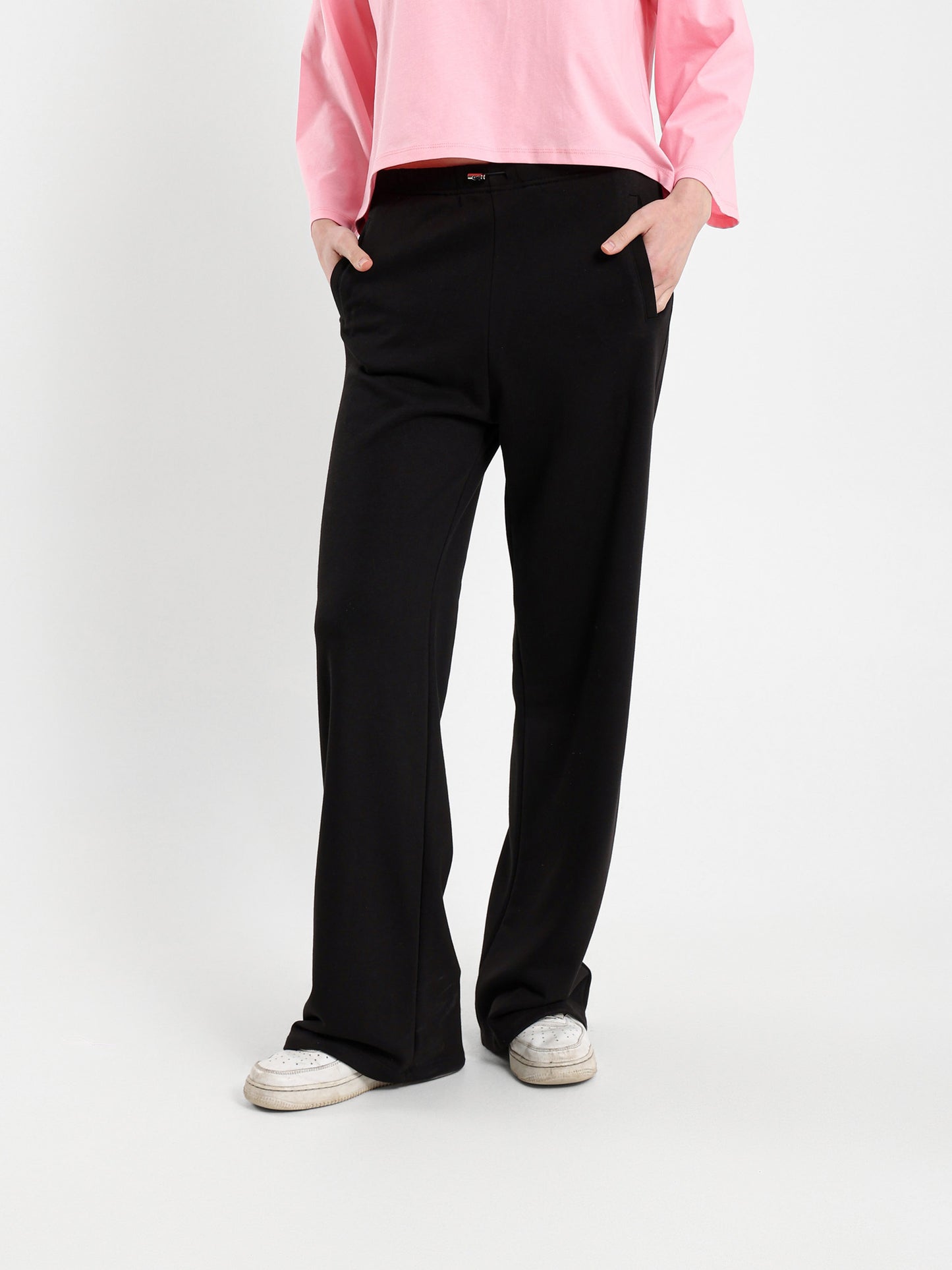 Wide Leg Sweatpants with Elastic Cord