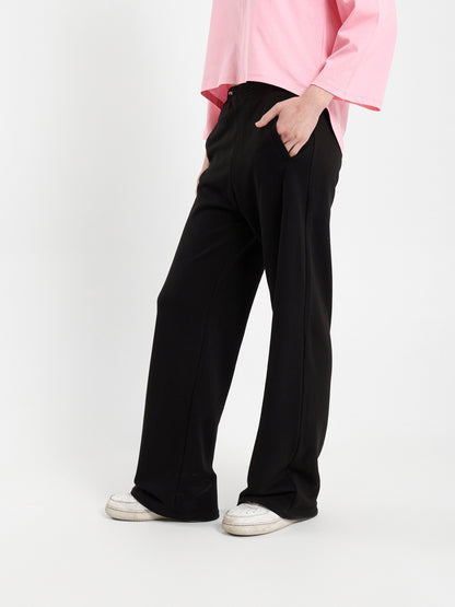 Wide Leg Sweatpants with Elastic Cord