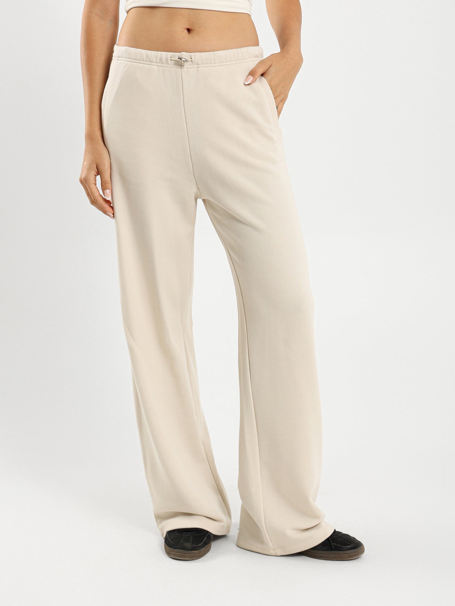 Wide Leg Sweatpants with Elastic Cord