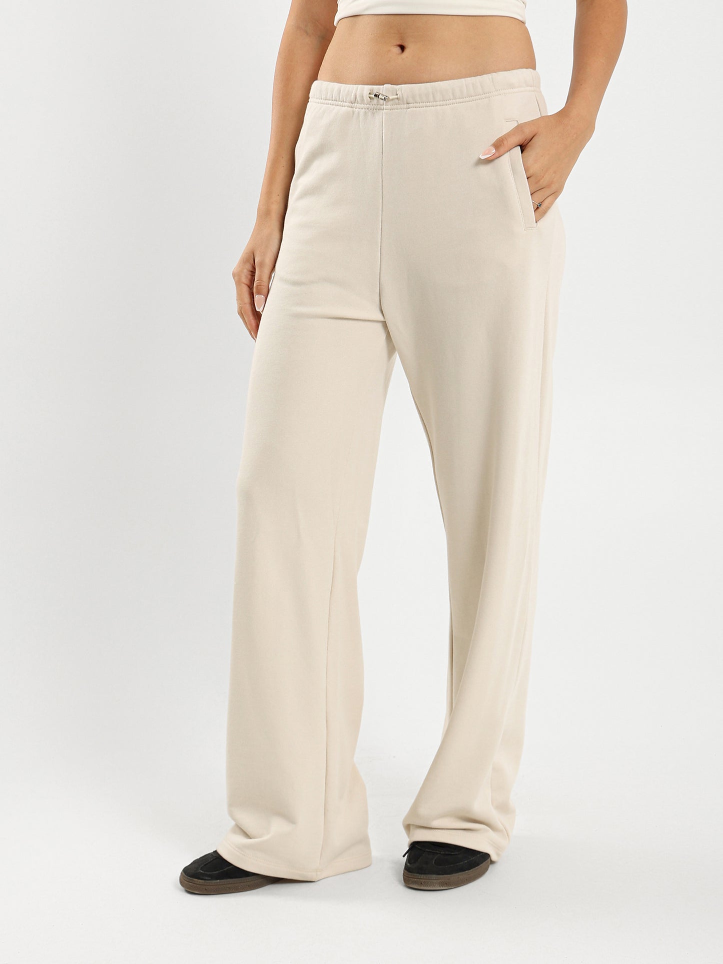 Wide Leg Sweatpants with Elastic Cord