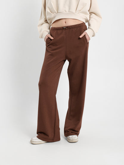 Wide Leg Sweatpants with Elastic Cord