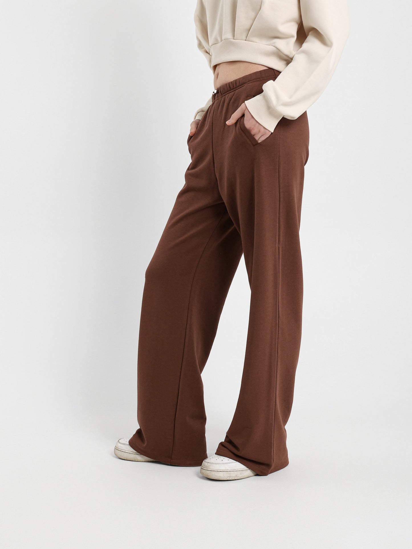 Wide Leg Sweatpants with Elastic Cord