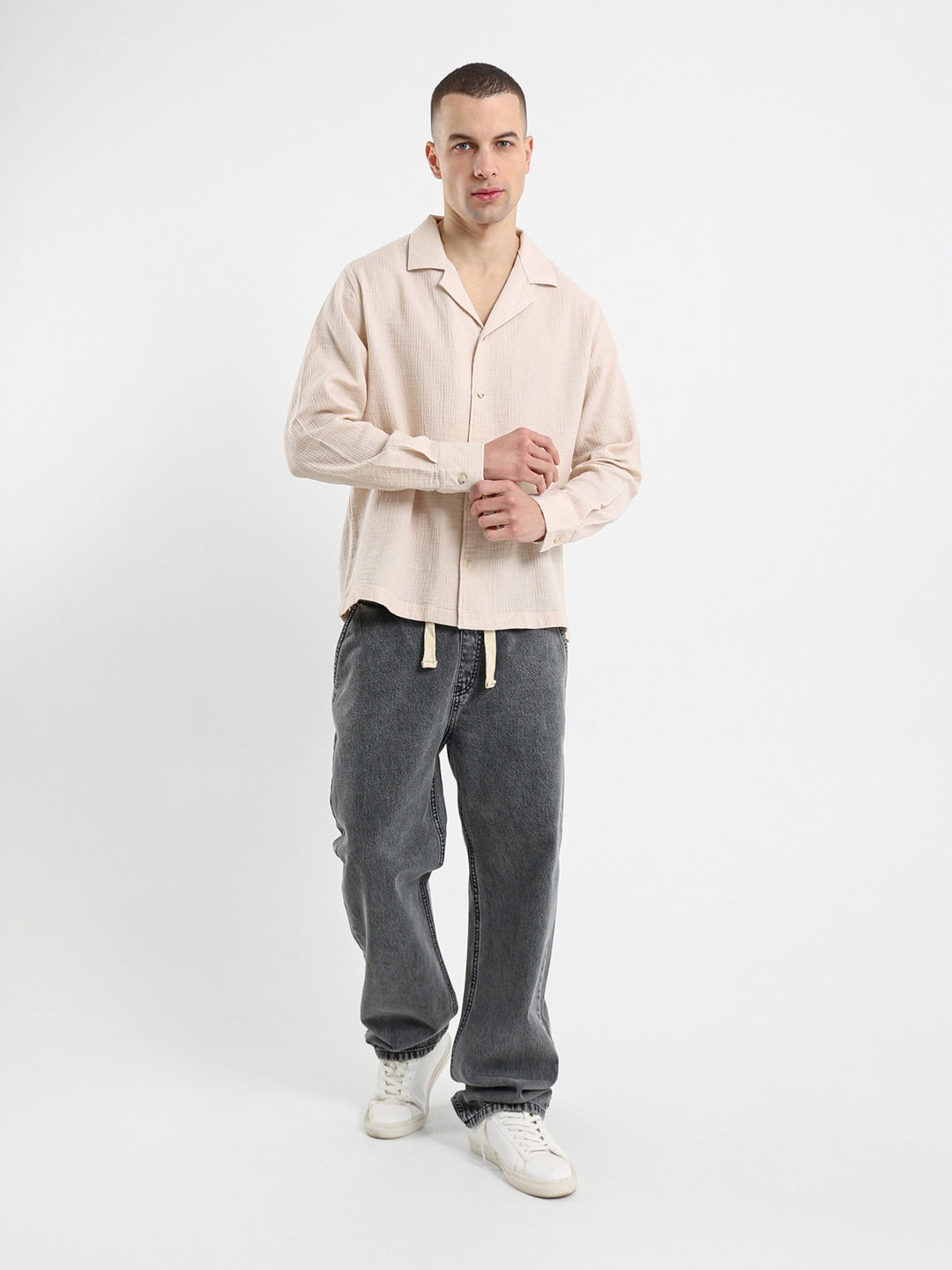 Textured Long Sleeve Shirt