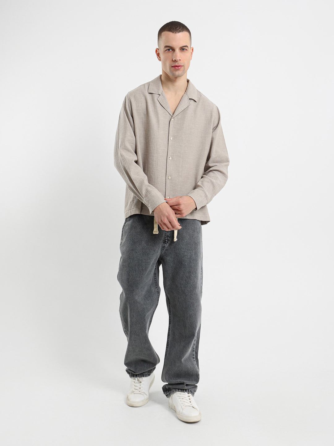 Textured Long Sleeve Shirt