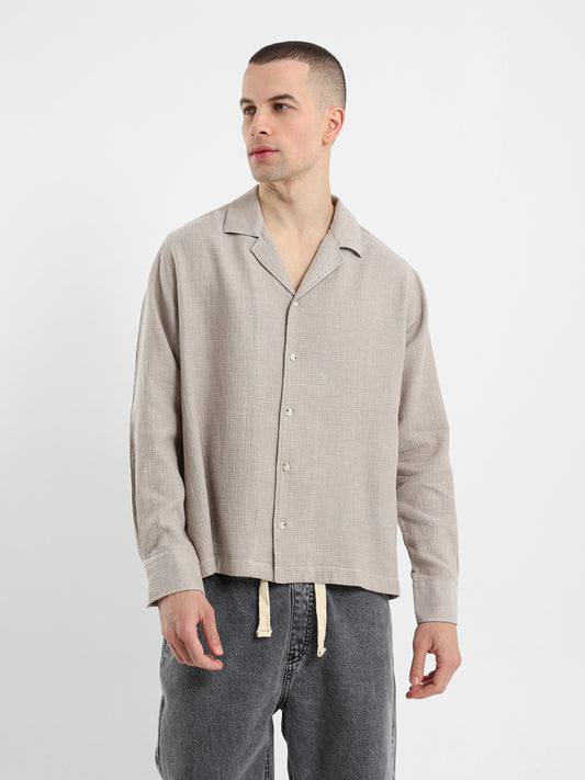 Textured Long Sleeve Shirt