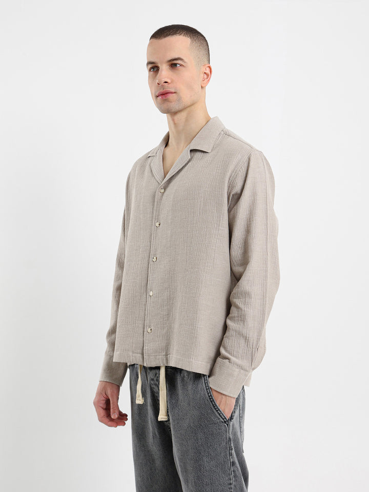 Textured Long Sleeve Shirt