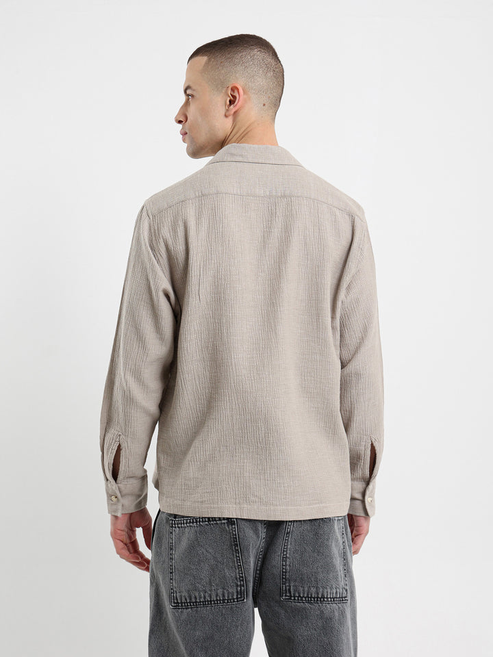 Textured Long Sleeve Shirt