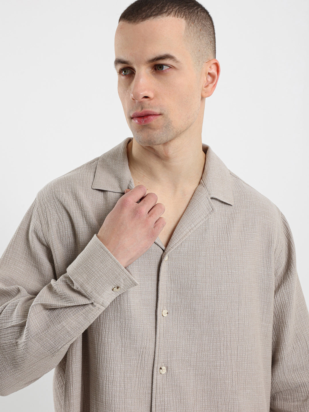 Textured Long Sleeve Shirt