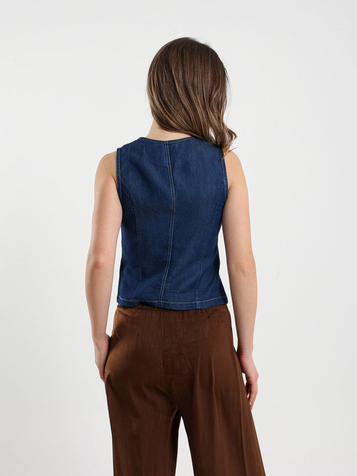 Vest Jacket With Front Ties