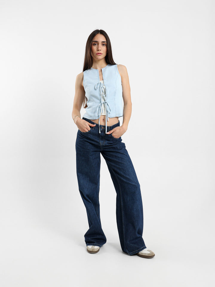 Vest Jacket With Front Ties