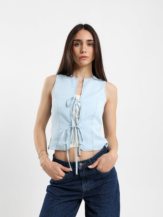 Vest Jacket With Front Ties