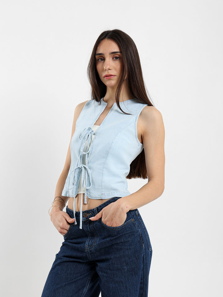 Vest Jacket With Front Ties