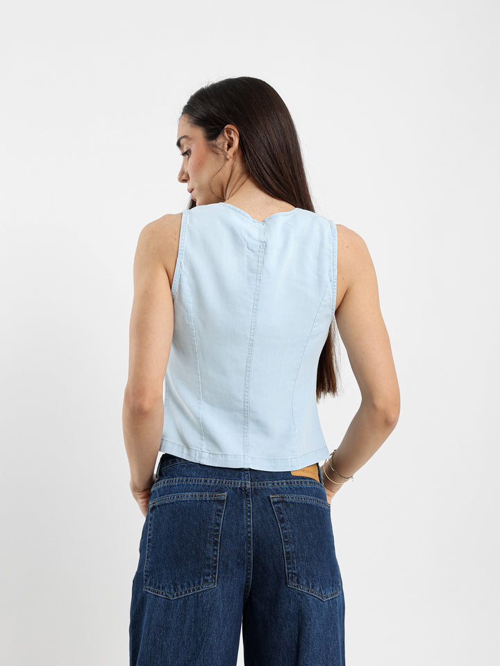 Vest Jacket With Front Ties