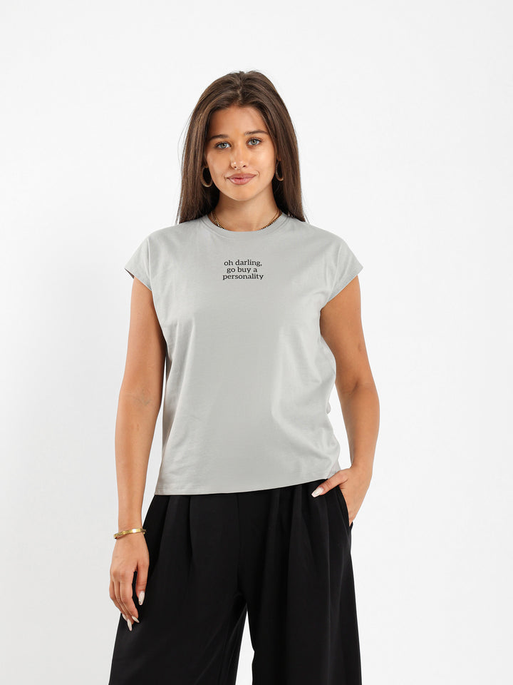 "Oh Darling" Slogan Print Tee