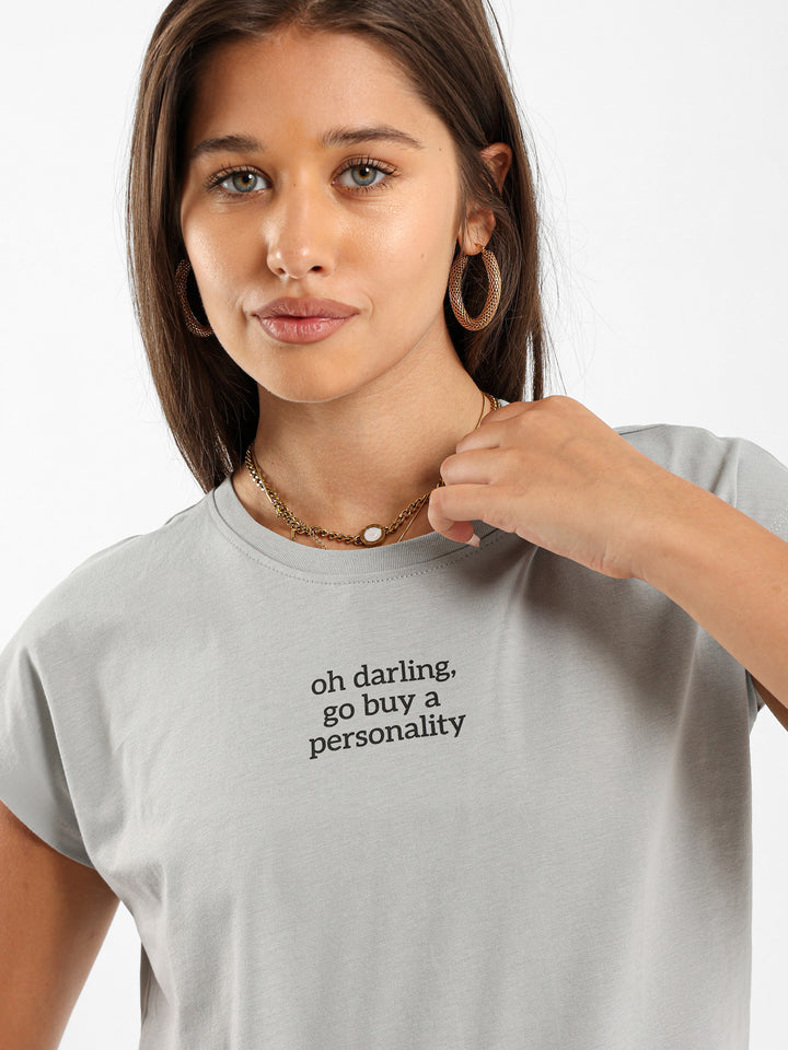 "Oh Darling" Slogan Print Tee