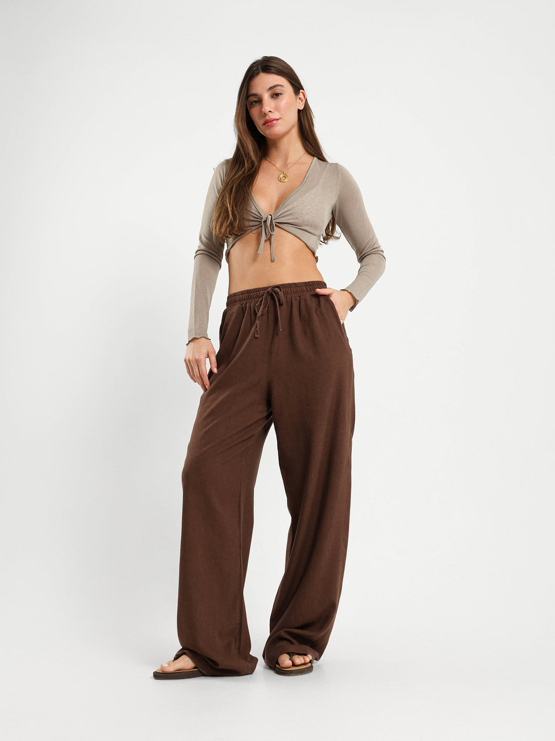 Front Tie Bolero Cardigan With Frayed Hem