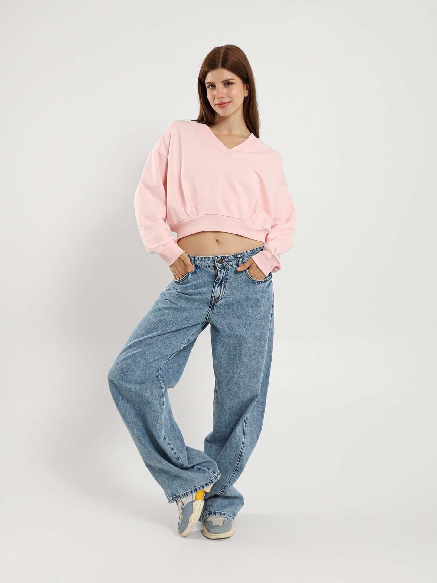 V Neck Loose Sweatshirt