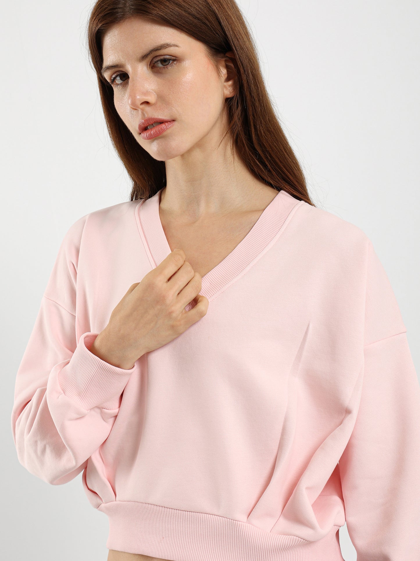 V Neck Loose Sweatshirt