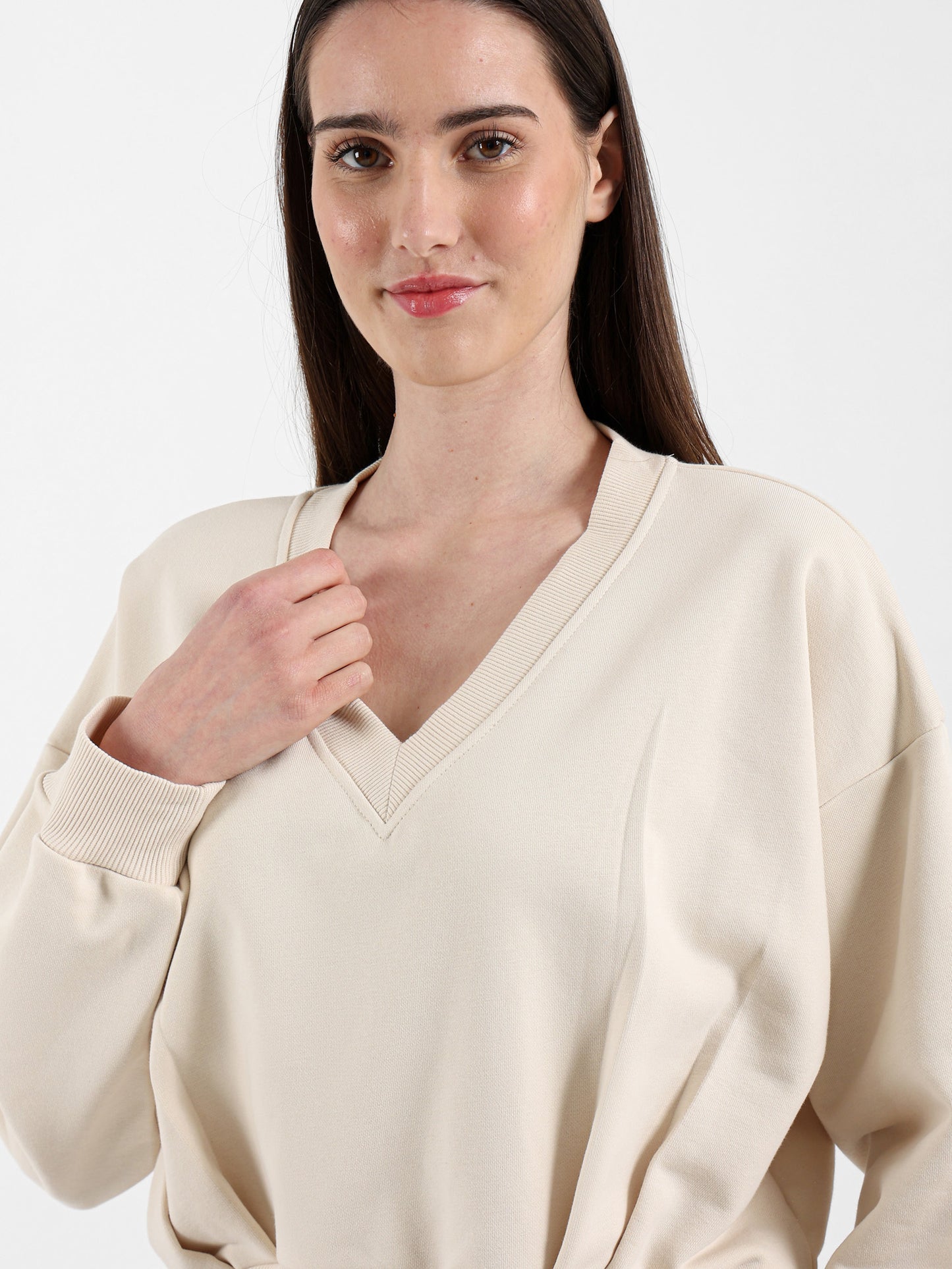 V Neck Loose Sweatshirt
