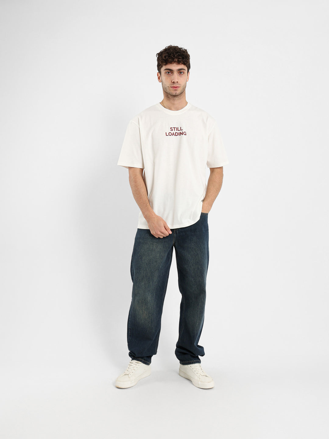 Already Tired Irregular Rib Collar T-Shirt