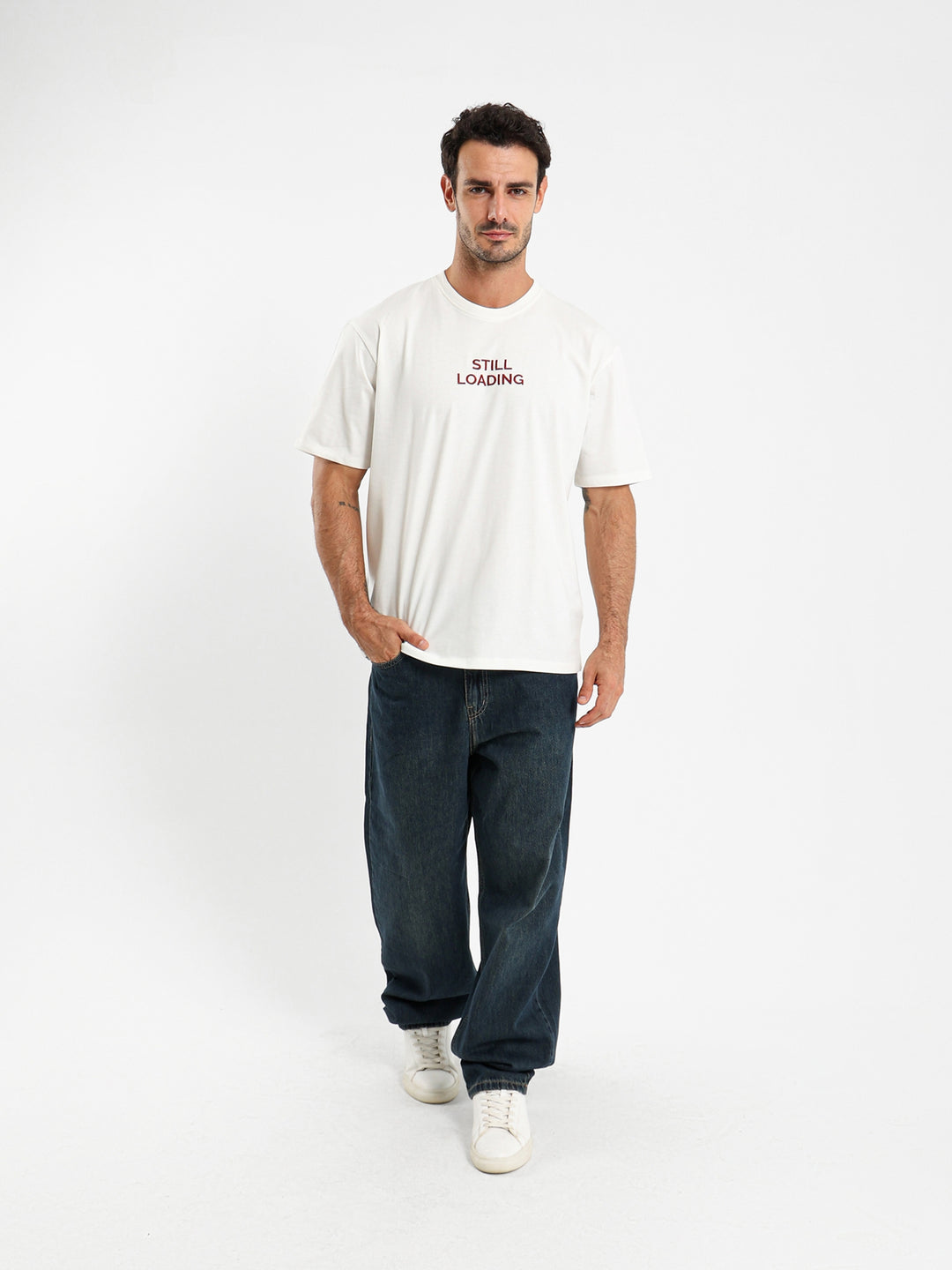 Already Tired Irregular Rib Collar T-Shirt