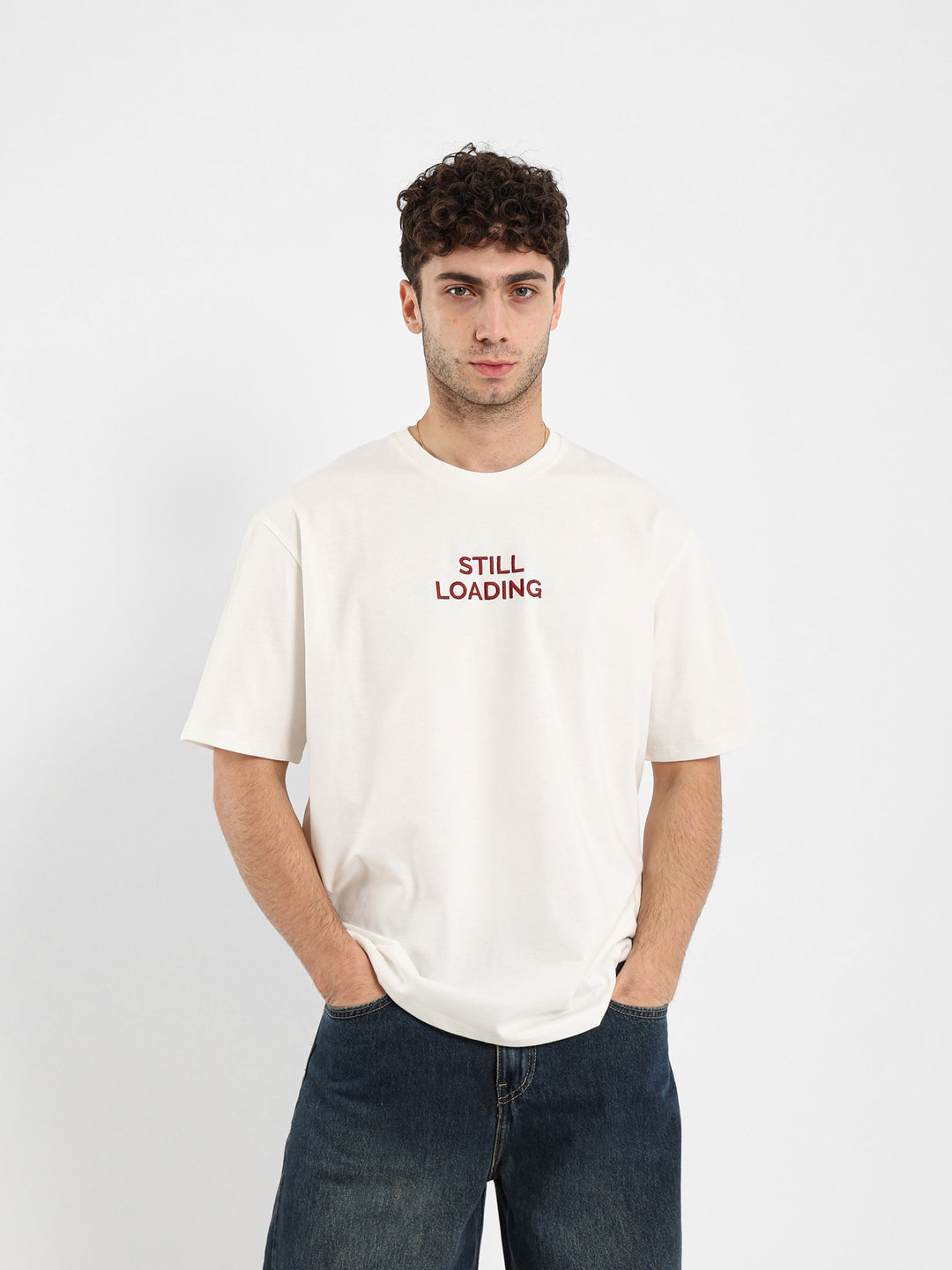 Already Tired Irregular Rib Collar T-Shirt