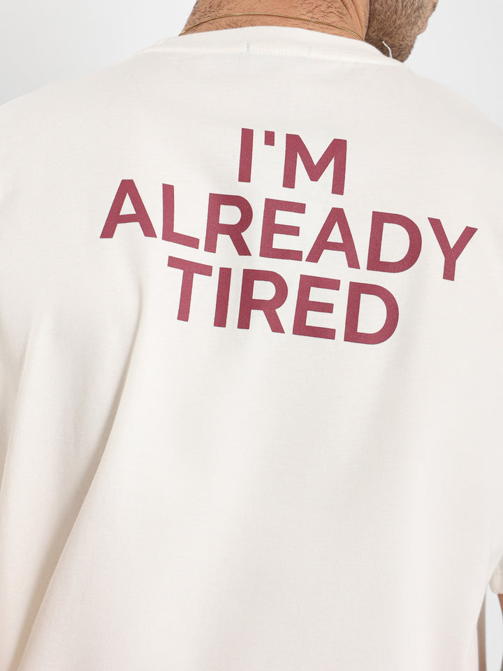 Already Tired Irregular Rib Collar T-Shirt