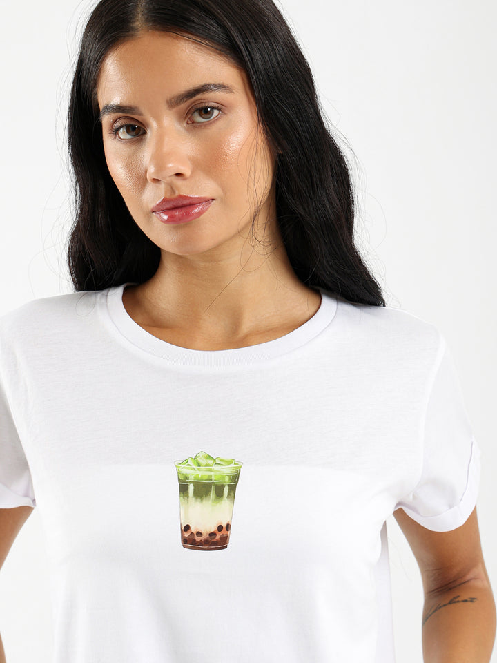 Boba Cup Print Tshirt