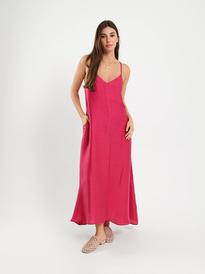 Strappy V-Neck Maxi Dress