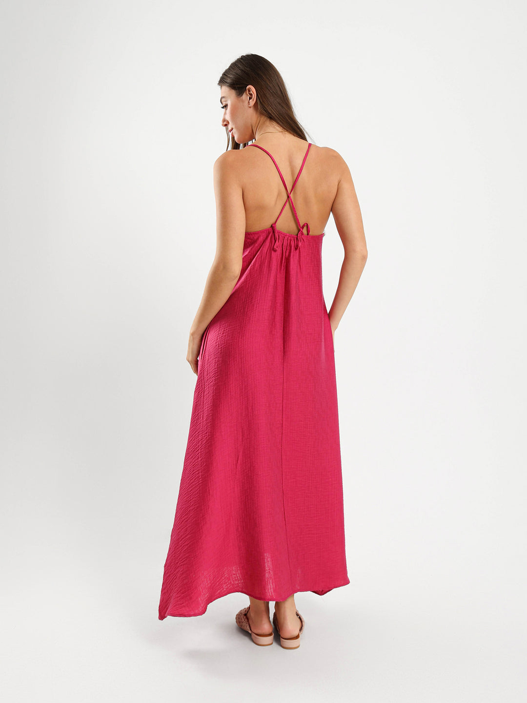 Strappy V-Neck Maxi Dress