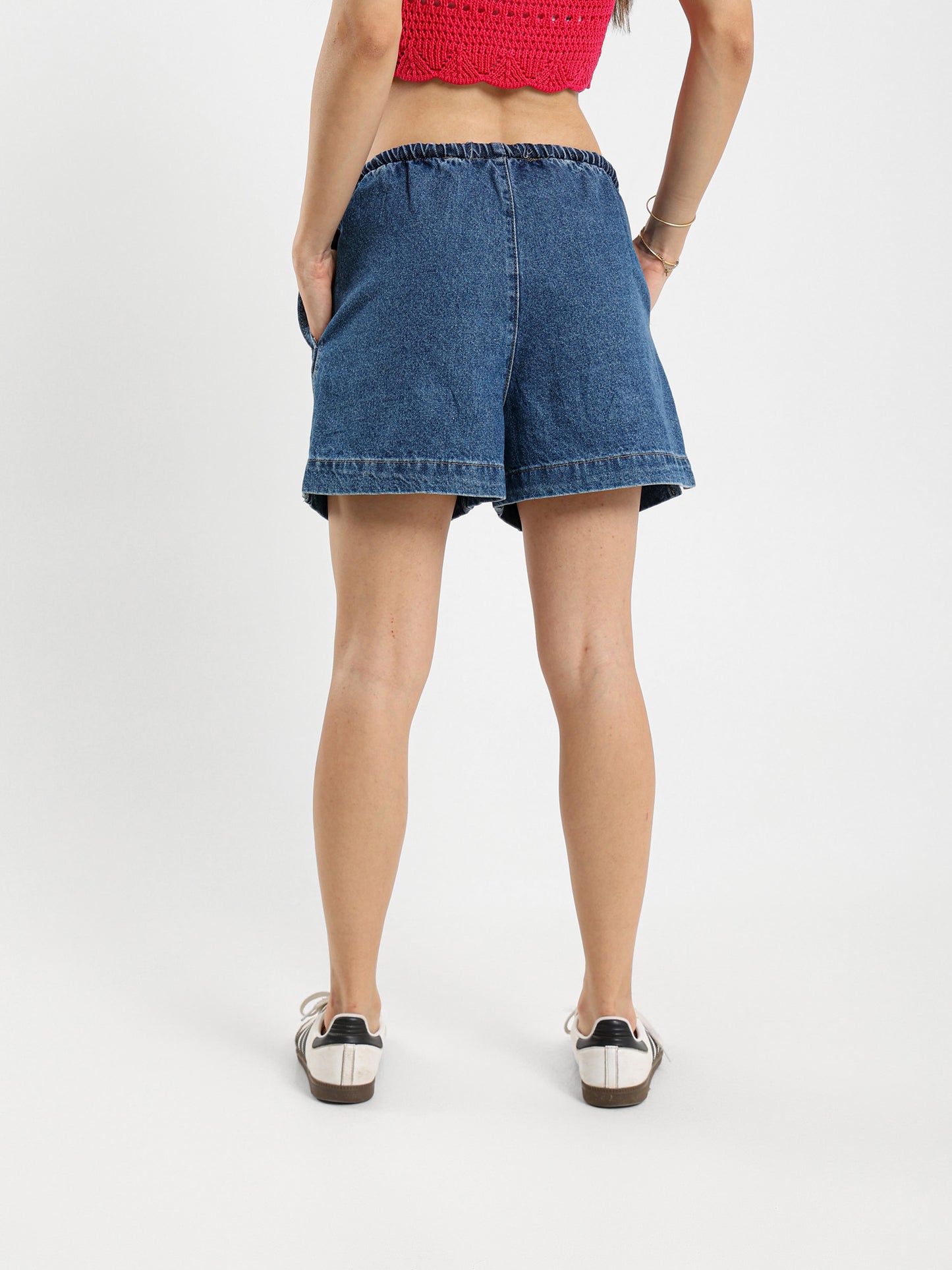 Denim Shorts With Tie Waist