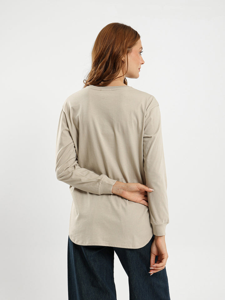 Gold Poodle Print Long Sleeve T-Shirt