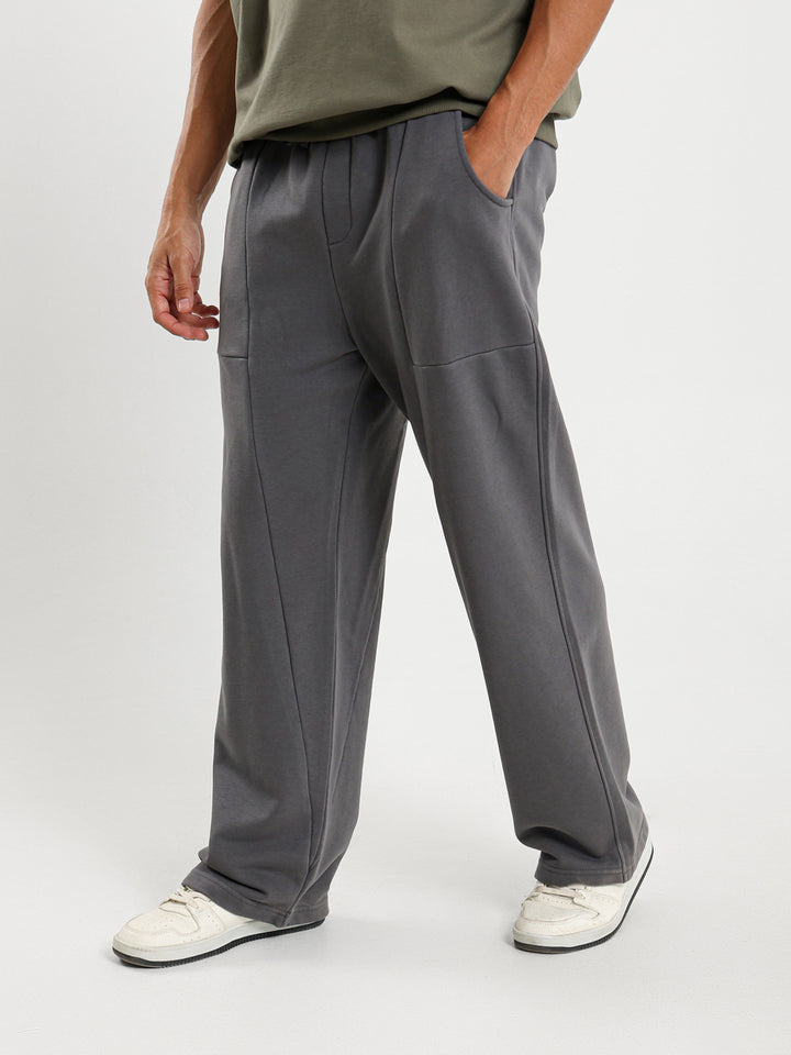Loose Sweatpants with Front Pocket Seams