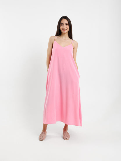 Midi Dress With Spaghetti Straps