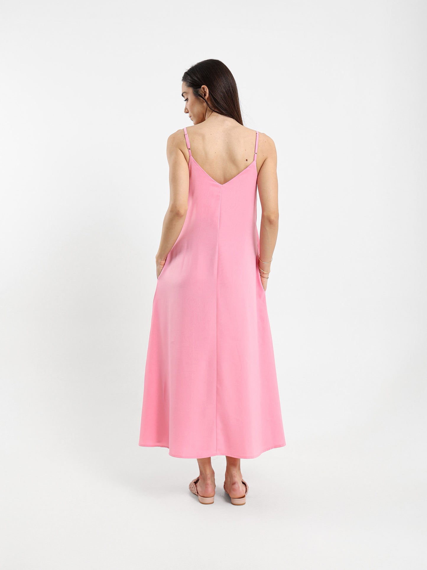 Midi Dress With Spaghetti Straps