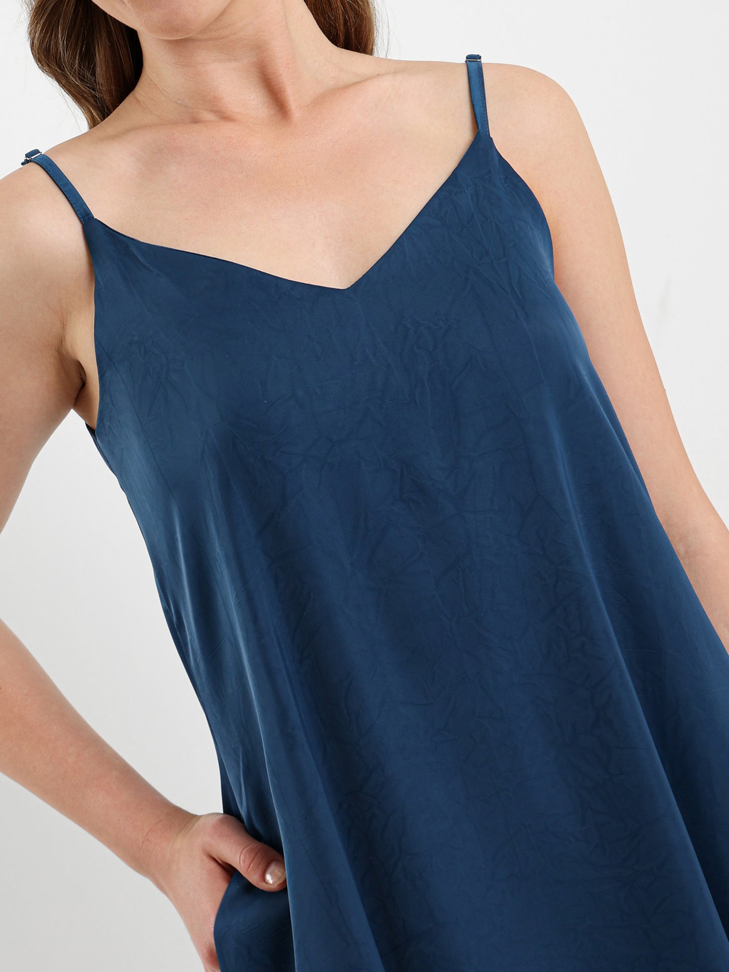 Midi Dress With Spaghetti Straps