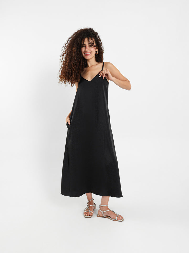 Midi Dress With Spaghetti Straps