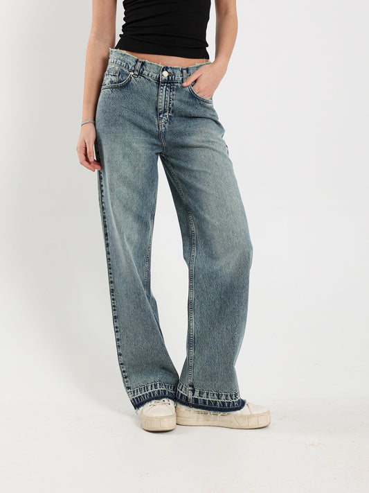 Destroyed Wide-Leg Jeans