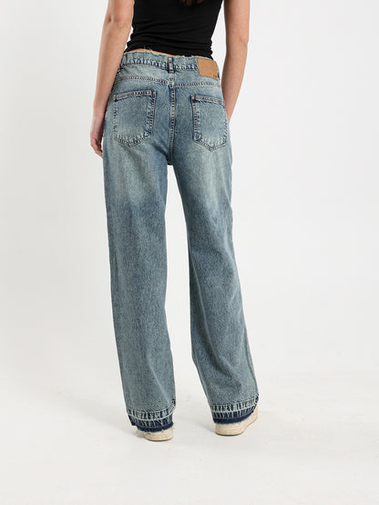 Destroyed Wide-Leg Jeans