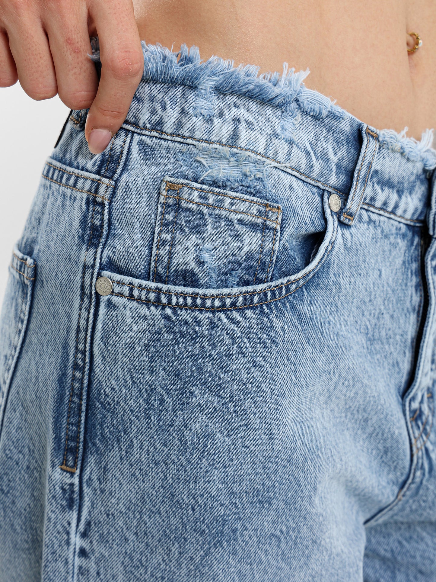 Destroyed Wide-Leg Jeans
