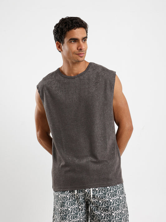 Sleeveless Texture T-Shirt