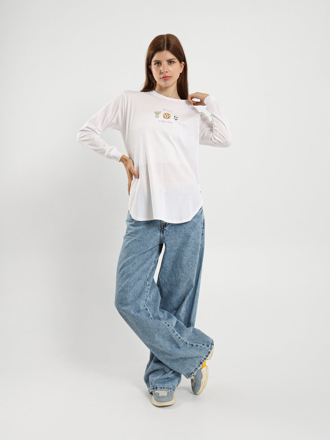 "All I Need" Print Long Sleeve T-Shirt