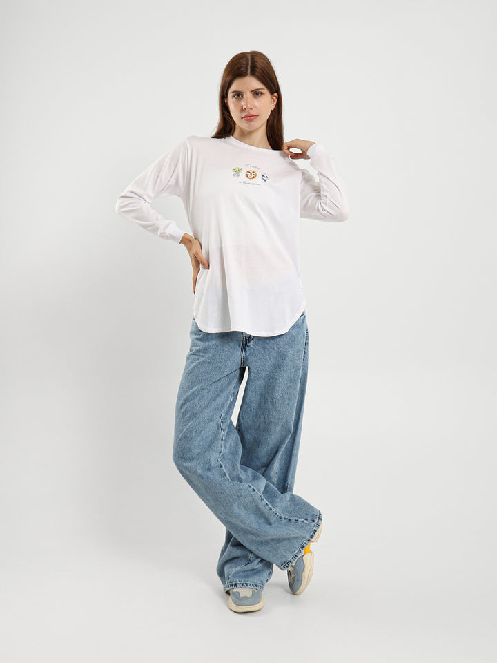 "All I Need" Print Long Sleeve T-Shirt