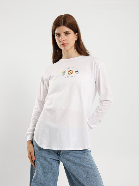 "All I Need" Print Long Sleeve T-Shirt