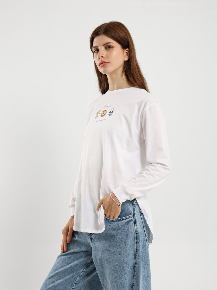 "All I Need" Print Long Sleeve T-Shirt