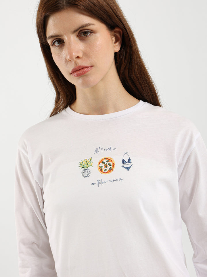 "All I Need" Print Long Sleeve T-Shirt